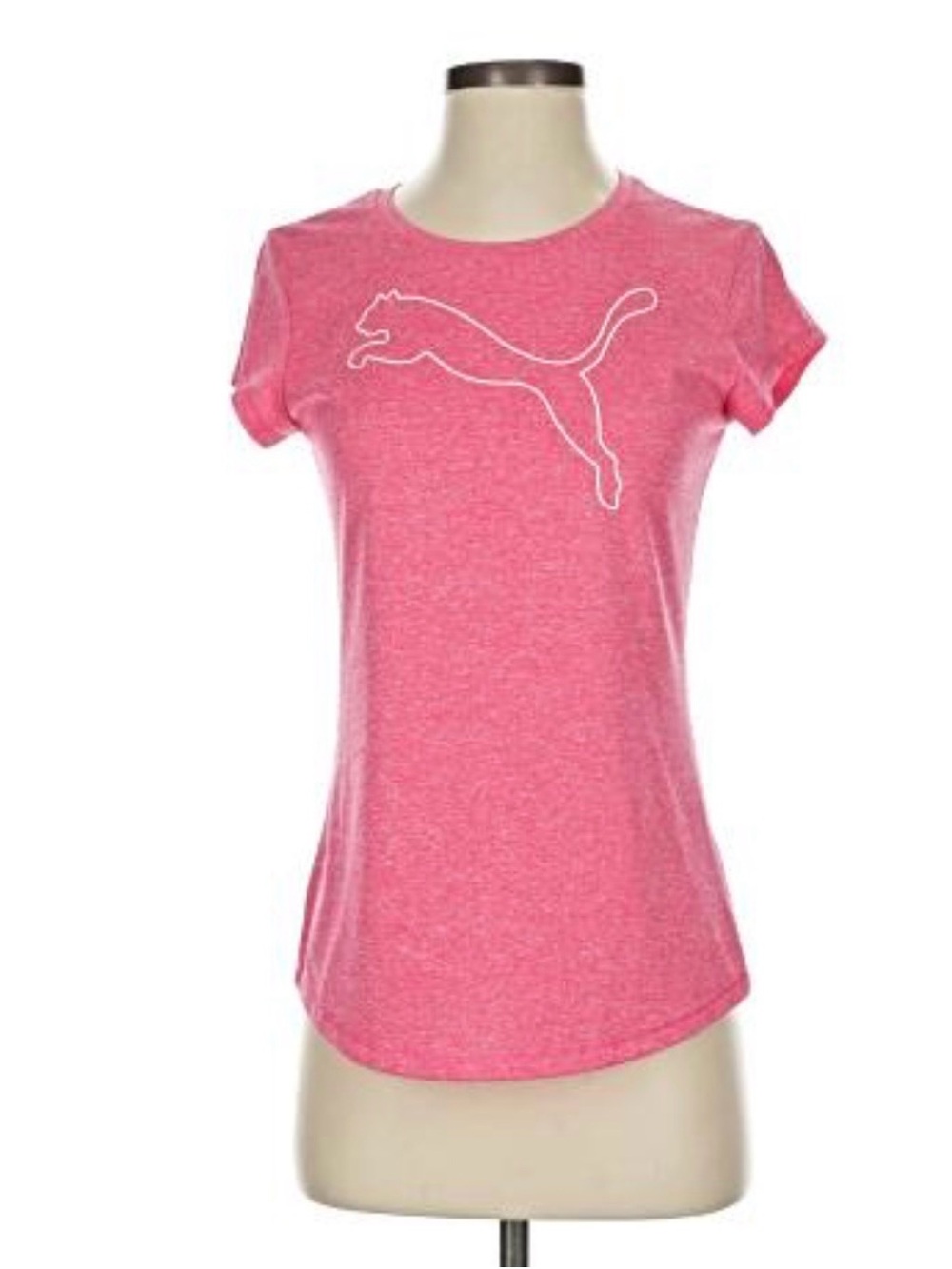 Puma Heather Pink Crewneck Logo Tee
